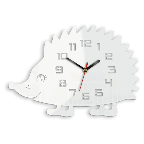 ModernClock Nástěnné hodiny Ježek bílé