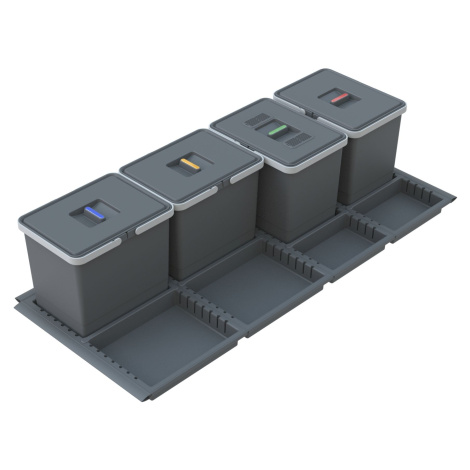 Vestavný odpadkový koš Elletipi METROPOLIS - výsuvný, 15+15+15+15 L, PTC28 12050 4F C97