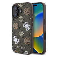 Guess PU 4G Peony MagSafe Zadní Kryt pro iPhone 16 Brown