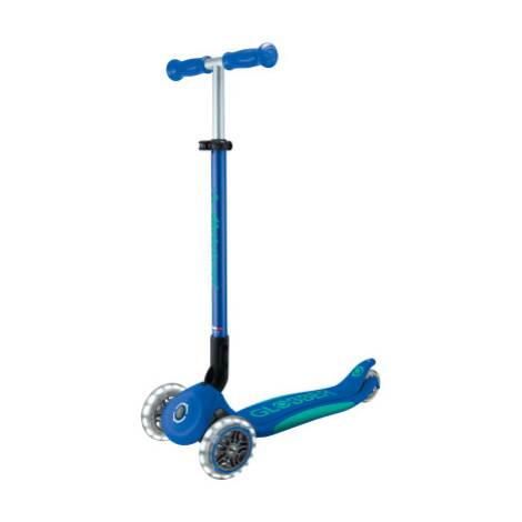 Globber Dětská tříkolová koloběžka Primo Foldable Plus- svítící kola - modrá