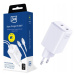 Hyper Charger Nabíječka do sítě 3MK Pd GaN 45W Usb C to C kabel White