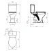 IDEAL STANDARD Contour 21 WC kombi mísa, bezbariérová, 360x450x660 mm, zadní odpad, bílá E883201