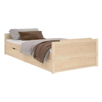 Rám postele se zásuvkami masivní borové dřevo 90 × 200 cm, 322159