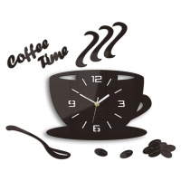 Moderní nástěnné hodiny COFFE TIME 3D WENGE