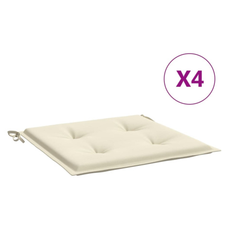 vidaXL Podušky na zahradní židli 4 ks krémové 50x50x3 cm látka oxford