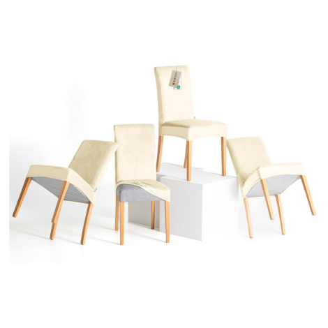 Restilo Napínací potah na židli s opěradlem SENTO 4 ks krémový