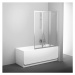 Ravak VS3 115 - bílá+transparent, vanová skládací třídílná zástěna 115 cm, bílý rám, skleněná či