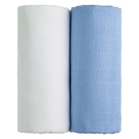 T-Tomi Látkové TETRA osušky, white + blue / bílá + modrá, 100 x 90 cm, 2 ks