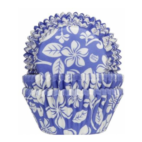 Košíček na muffiny Aloha květiny modrý 50ks House of Marie