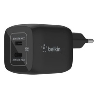 Belkin Boost Charge 45W PD PPS Dual USB-C GaN Charger Universal, Black