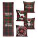 Sada 4 vánočních povlaků na polštář a běhounu na stůl Minimalist Cushion Covers Tartan Christmas