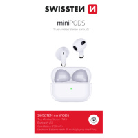 Bezdrátová sluchátka Bluetooth TWS Swissten Minipods, bílá