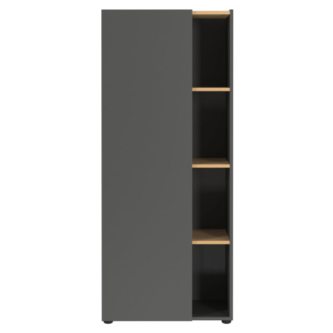 Antracitová knihovna v dekoru dubu 61x145x34 cm Adrano – Germania