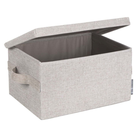 Béžový látkový úložný box s víkem 35x19x26 cm Soft Storage – Bigso Box of Sweden