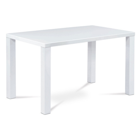 Jídelní stůl 120x80x76 cm, vysoký lesk bílý Autronic