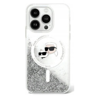 Pouzdro Karl Lagerfeld pro iPhone 16 Plus 6,7 transparentní Liquid Glitter