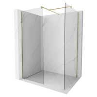 MEXEN/S Kioto Sprchová zástěna WALK-IN 120 x 85 cm, transparent, zlatá 800-120-202-50-00-085