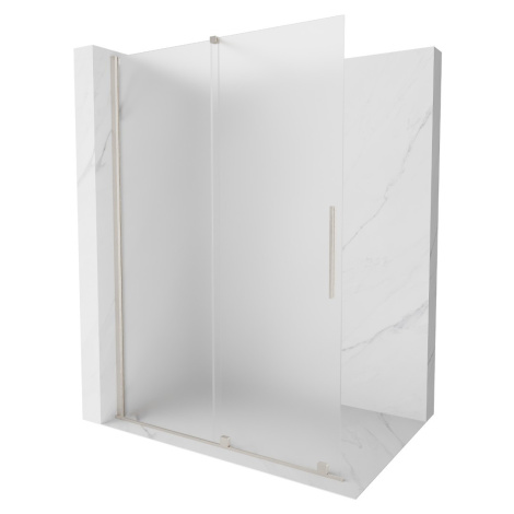MEXEN/S Velar Sprchová zástěna posuvná Walk-in 160 x 200, dekor 8 mm, nikl kartáčovaná 871-160-0