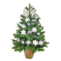 Ozdobený stromeček NĚŽNÁ BÍLÁ 60 cm s LED OSVĚTELNÍM s 33 ks ozdob a dekorací