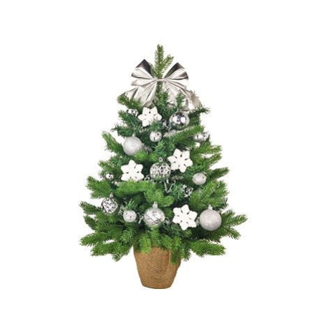 Ozdobený stromeček NĚŽNÁ BÍLÁ 60 cm s LED OSVĚTELNÍM s 33 ks ozdob a dekorací LAALU
