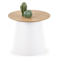 HALMAR Kulatý konferenční stolek AZZURA-S přírodní, bílý