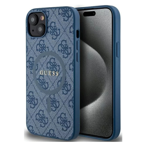 Kryt Guess GUHMP15MG4GFRB iPhone 15 Plus 6.7" blue hardcase 4G Collection Leather Metal Logo Mag