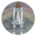 Dětský koberec Funny vesmírná raketa, vícebarevný kruh