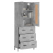 vidaXL Skříň highboard betonově šedá 69,5x34x180 cm kompozitní dřevo