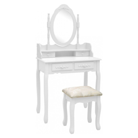 Toaletní stolek s taburetem Dekorhome Černá,Toaletní stolek s taburetem Dekorhome Černá vidaXL