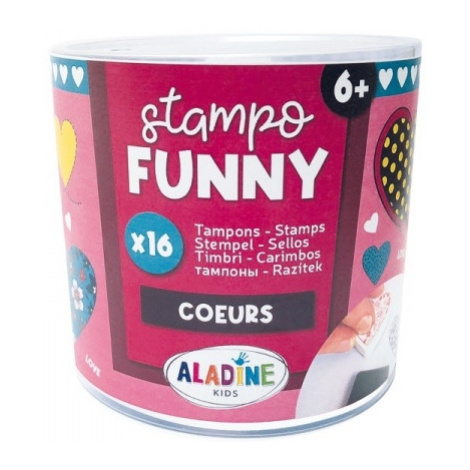 Dětská razítka Stampo Funny, 16 ks - Srdíčka Aladine