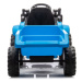 mamido  Dětský elektrický traktor s radlicí a přívěsem modrý