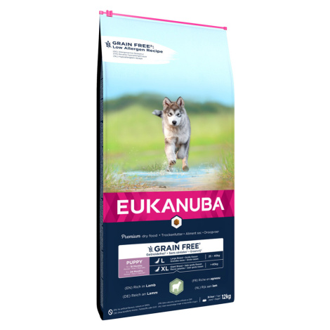 Eukanuba Grain Free Puppy Large Breed s jehněčím - výhodné balení: 2 x 12 kg