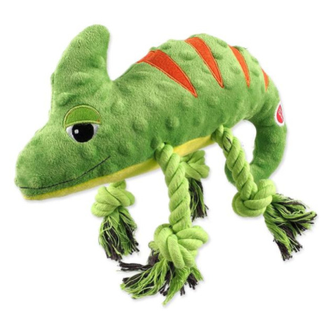 Hračka Dog Fantasy Jungle chameleon pískací zelená 28cm