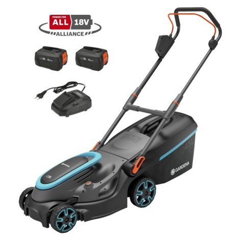 Aku sekačka na trávu Gardena PowerMax 37/36V P4A Set 14638-20 / 500 W / záběr 37 cm / 45 l / čer