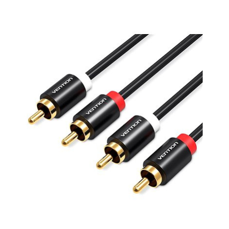 Vention 2x RCA Male to Male Audio Cable 2m Black Metal Type