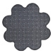 Vopi koberce Kusový koberec Udinese šedý kytka - 160x160 kytka cm