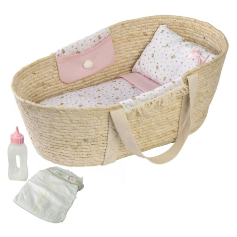 Llorens 201 Mojžíšův košík pro panenku s povlečením a s doplňky