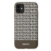 DKNY PU Leather Repeat Pattern Bottom Stripe MagSafe kryt iPhone 11 hnědý