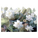 FTNS 1254 AG Design vliesová fototapeta 4-dílná Emboss Flowers - květiny, velikost 360  x 270 cm