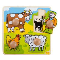 Bigjigs Toys vkládací puzzle farma 4 dílky