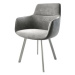 DELIFE Jídelní židle Pejo-Flex šedý samet oválná podnož z nerezové oceli