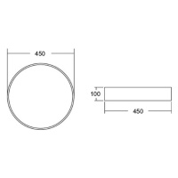 BRUMBERG BRUMBERG Biro Circle, Ø 45 cm, zapnuto/vypnuto, stříbrná, 3 000 K