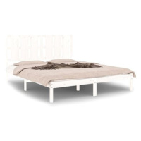 Rám postele bílý masivní borovice 160 × 200 cm, 3105611