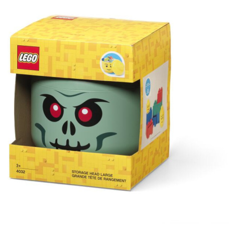 LEGO úložná hlava (velikost L) - zelený kostlivec