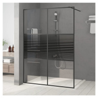 vidaXL Sprchová zástěna walk-in černá 140 x 195 cm čiré ESG sklo