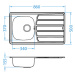 Alveus ZOOM 30 Nerezový obdélníkový dřez 860x500x160 mm s odkládací plochou (Základní sifon v ce