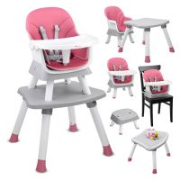 mamido Dětská jídelní židlička 6v1 růžová