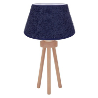 - Stolní lampa BOUCLE 1xE27/15W/230V pr. 28 cm modrá/dřevo