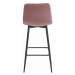 Set tří barových židlí NADO sametové růžové (černé nohy) 3 ks