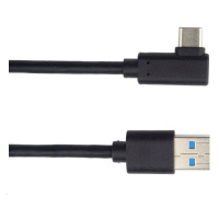 PREMIUMCORD Kabel USB typ C/M zahnutý konektor 90° - USB 3.0 A/M, 2m